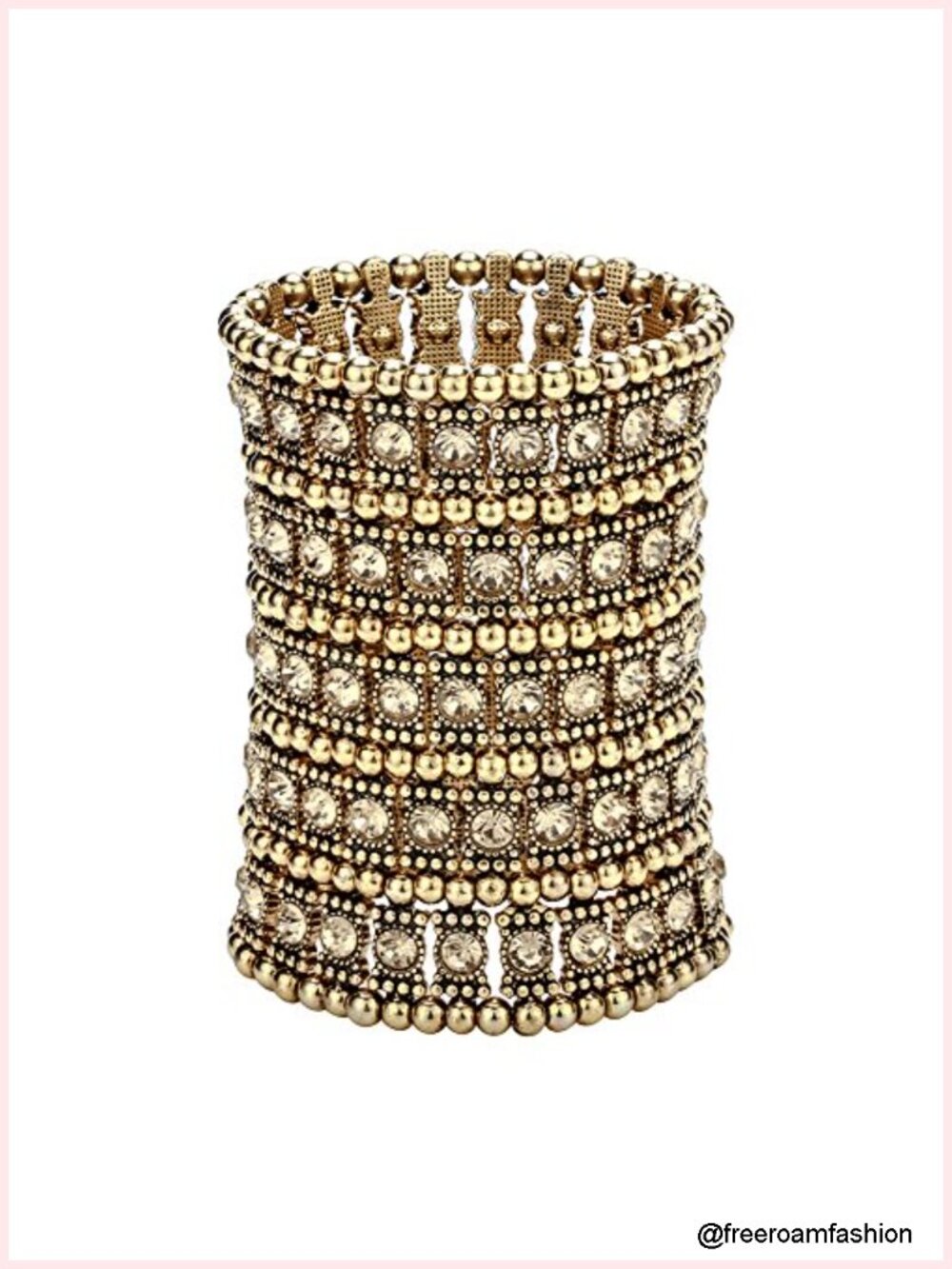 Ballroom Rhinestone Stretch Cuff Bracelet - Lead & Nickel Free